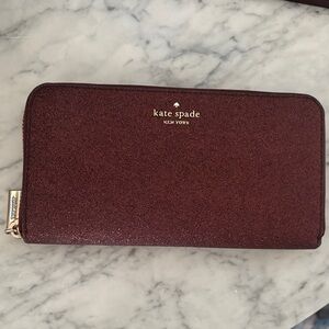 Kate Spade New York Shimmy glitter continental zip wallet